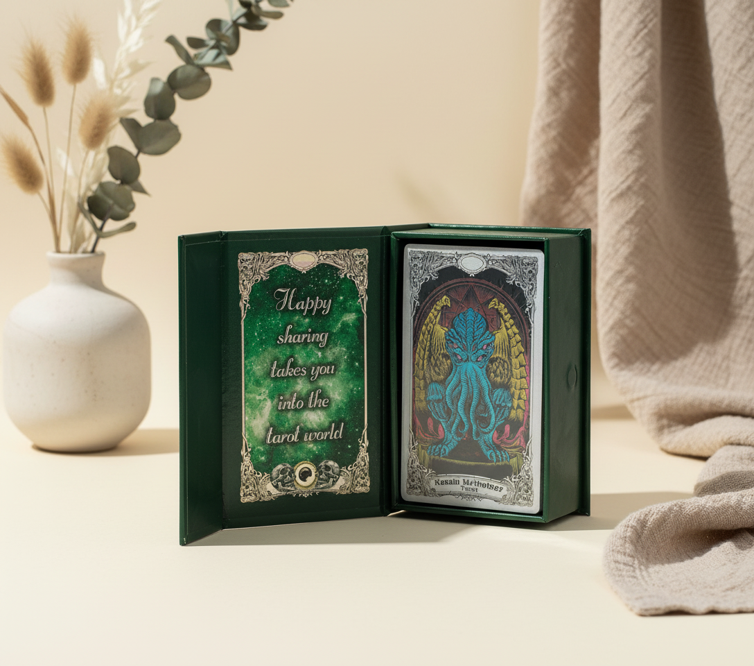 Kesulu Mythology · Tarotkort i bogæske med guidebog