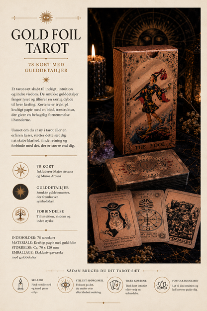 Rose Gold Foil Tarot Card Set – Moon Phase