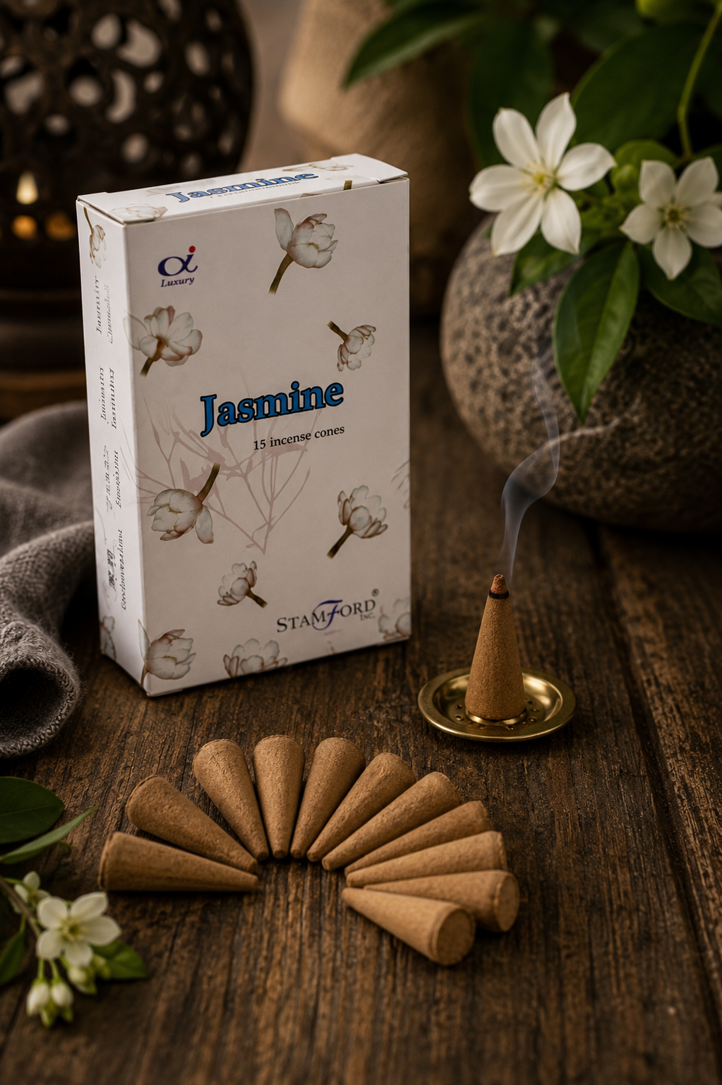 Stamford Premium Røgelseskegler · Jasmin
