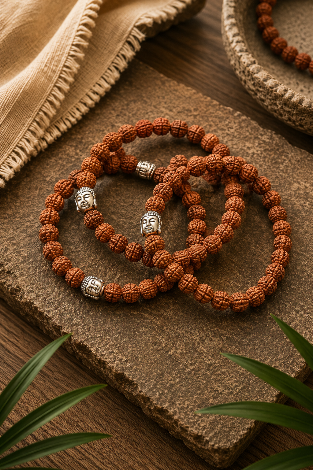 Rudraksha Buddha Armbånd • Naturens Ro og Spirituel Tradition