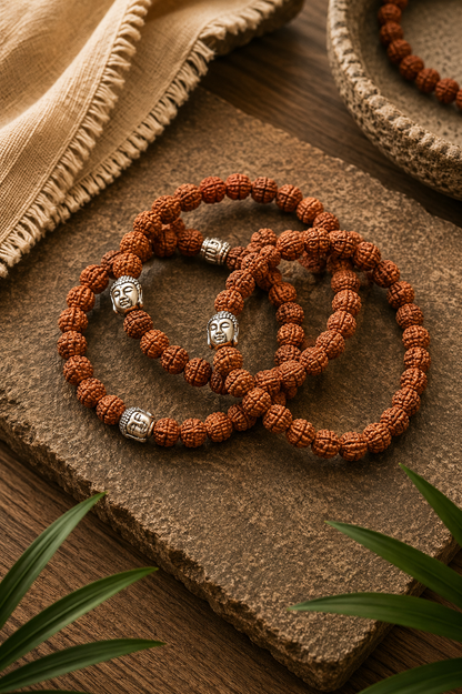Rudraksha Buddha Armbånd