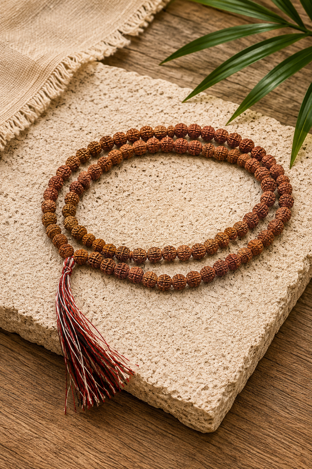 Rudraksha Mala Halskæde • Natural • 108 Perler