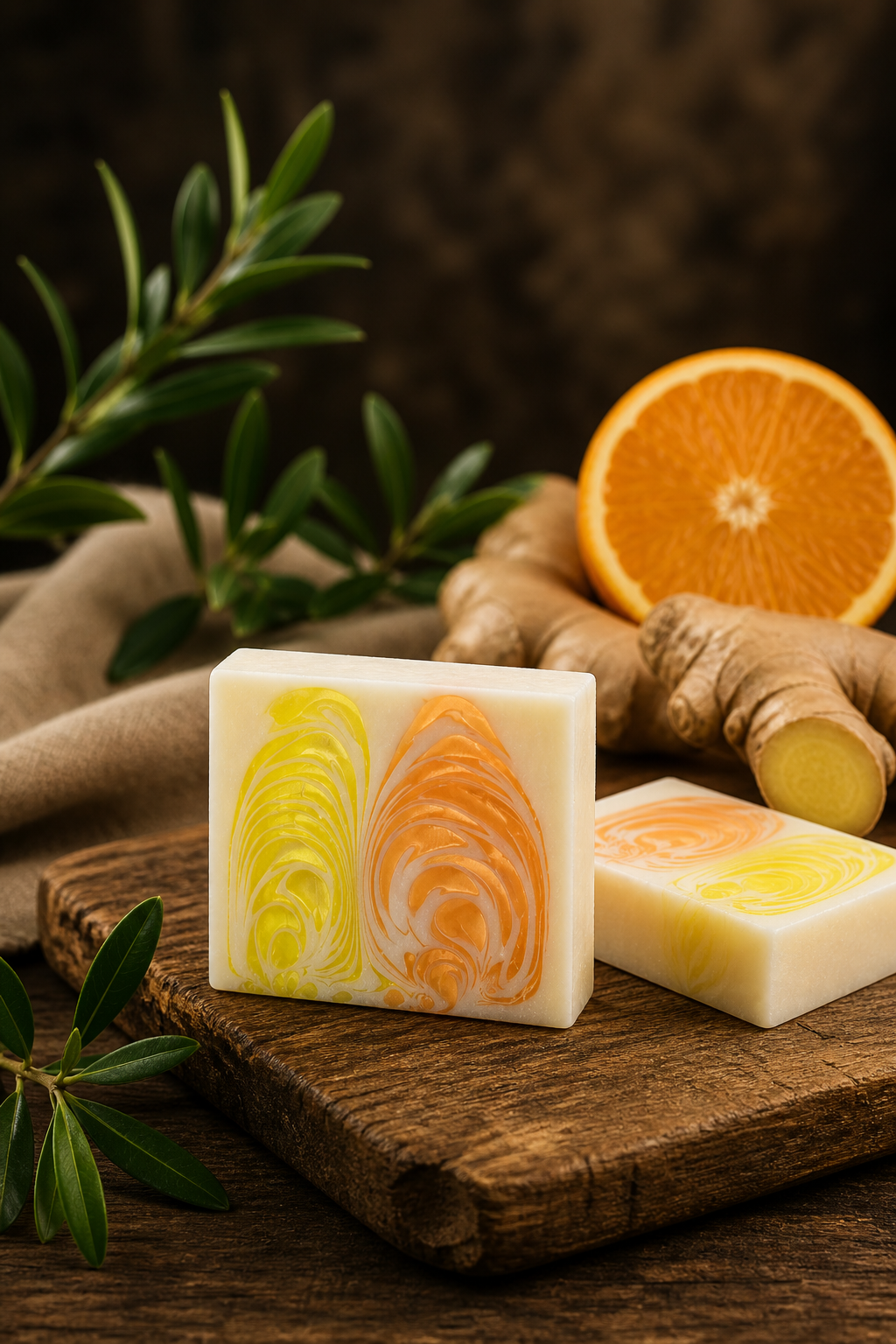 HÅNDLAVET SÆBE – ORANGE & INGEFÆR