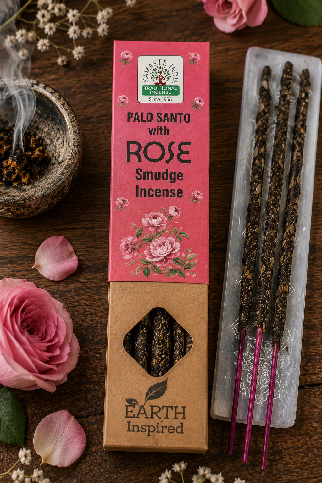 Palo Santo & Rose Smudge Røgelse
