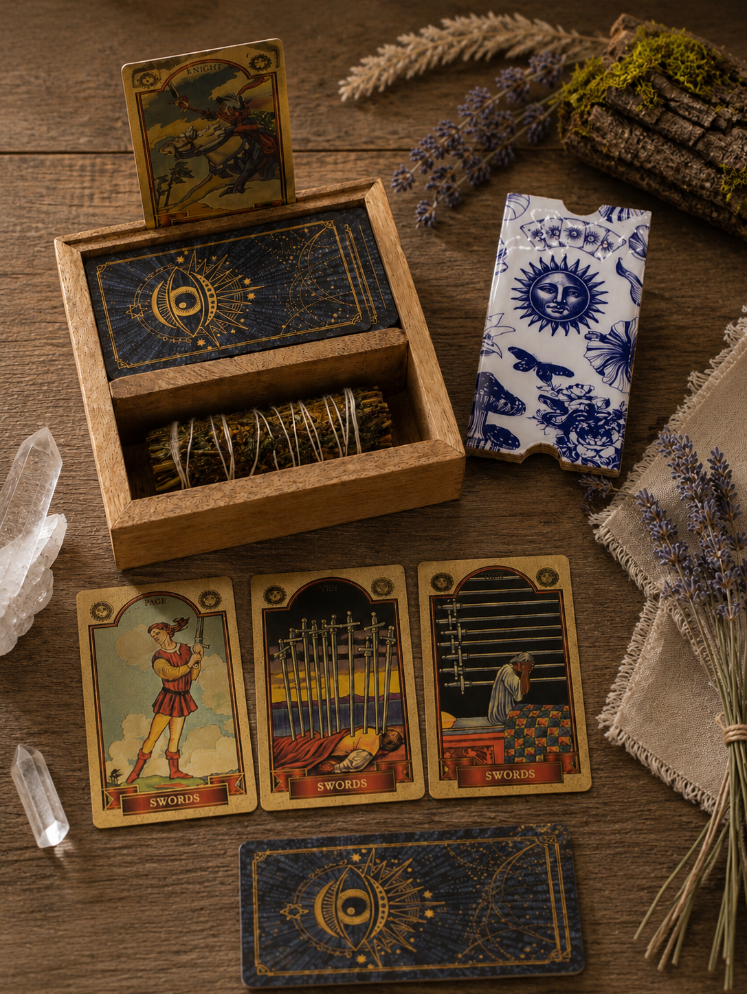 Tarotæske med kortholder