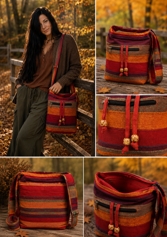Nepal Sling Bag · Aftenrøde · Stor