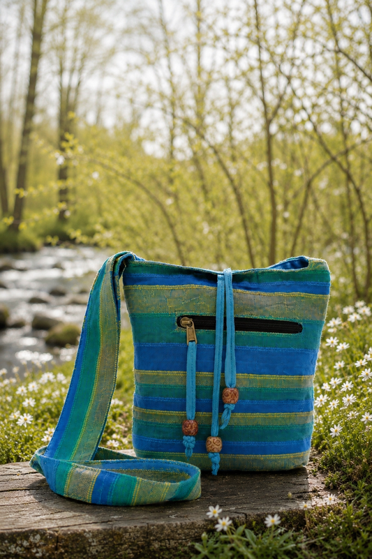 Nepal Sling Bag · Forårsenge Grøn & Blå