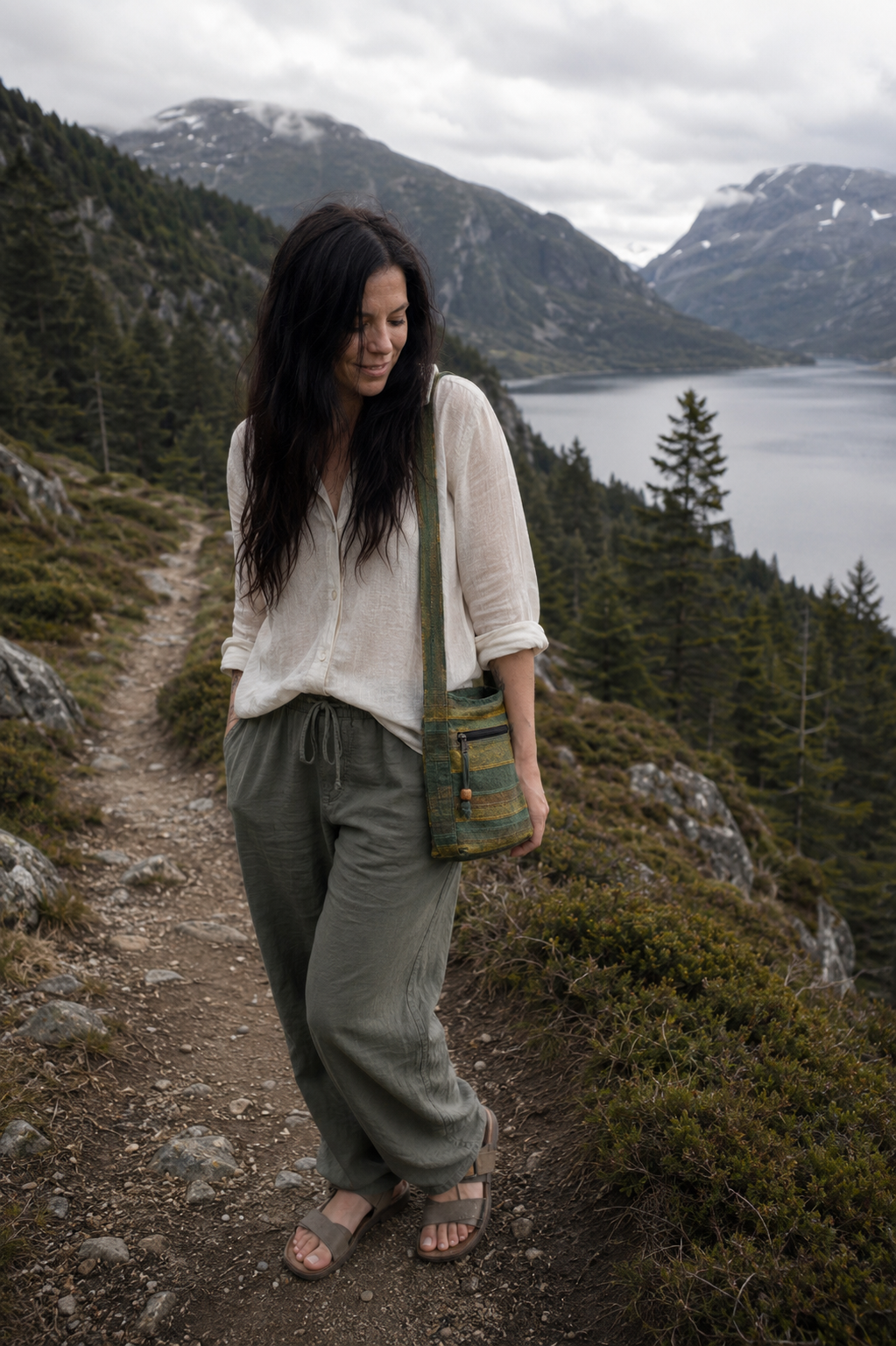 Nepal sling bag Nordisk Skovgrøn