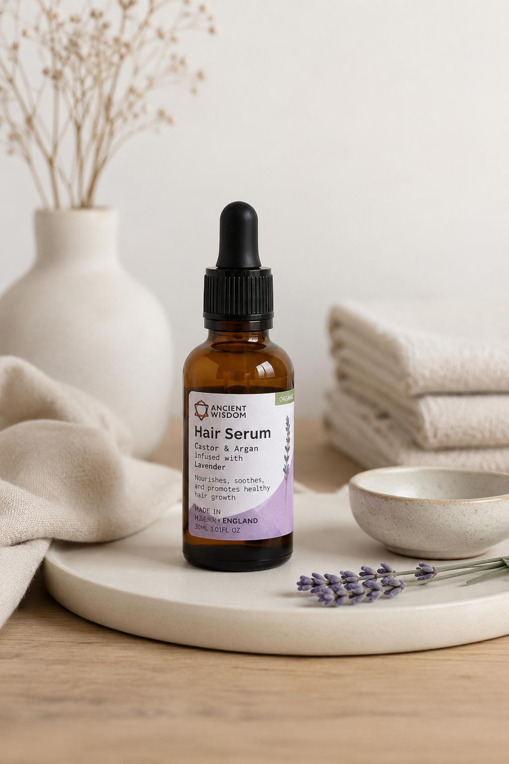 Økologisk Hårserum 30 ml med Lavendel