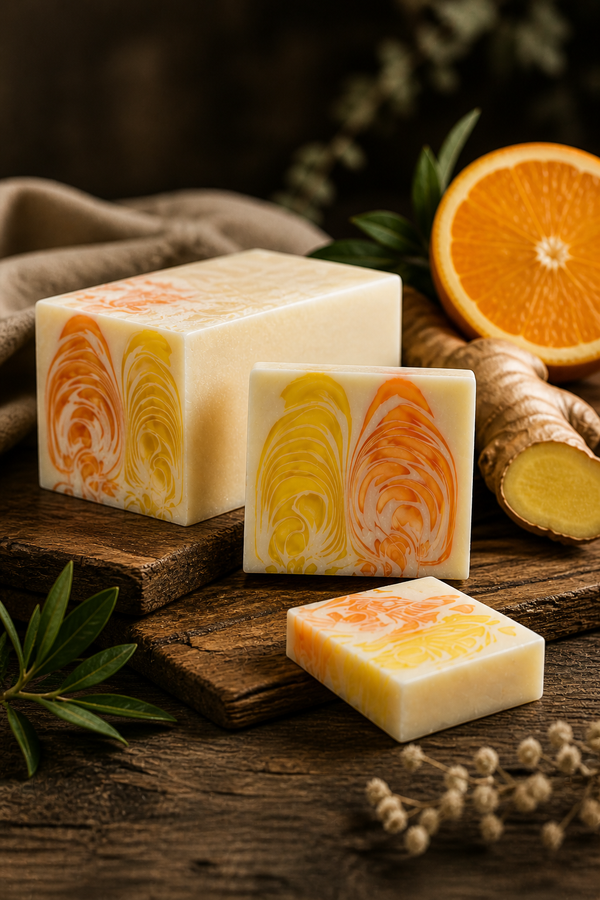 HÅNDLAVET SÆBE – ORANGE & INGEFÆR