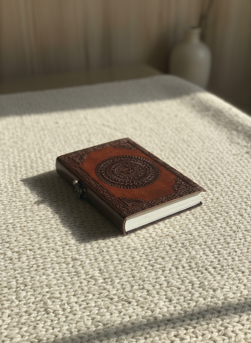 Esoterisk Notebook – Circle Triquetra – Rød/Brun – 200 sider