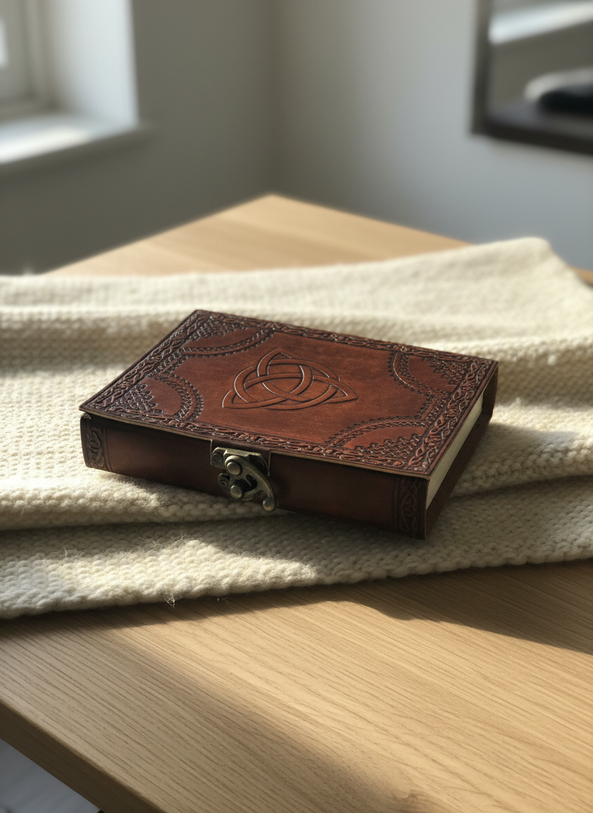 Esoterisk Notebook – Circle Triquetra – Rød/Brun – 200 sider