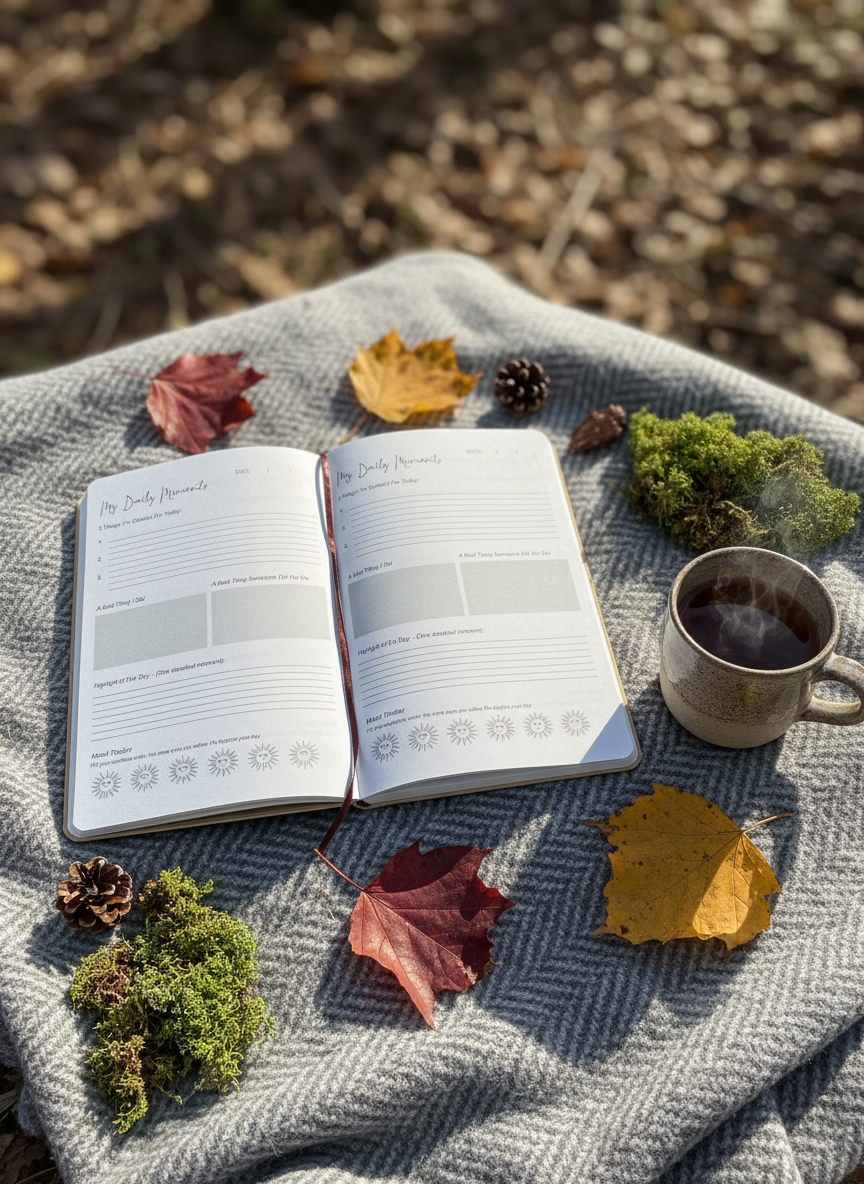 Midnatsblå & Sølv Velvære-Journal – “Stjernetegn”