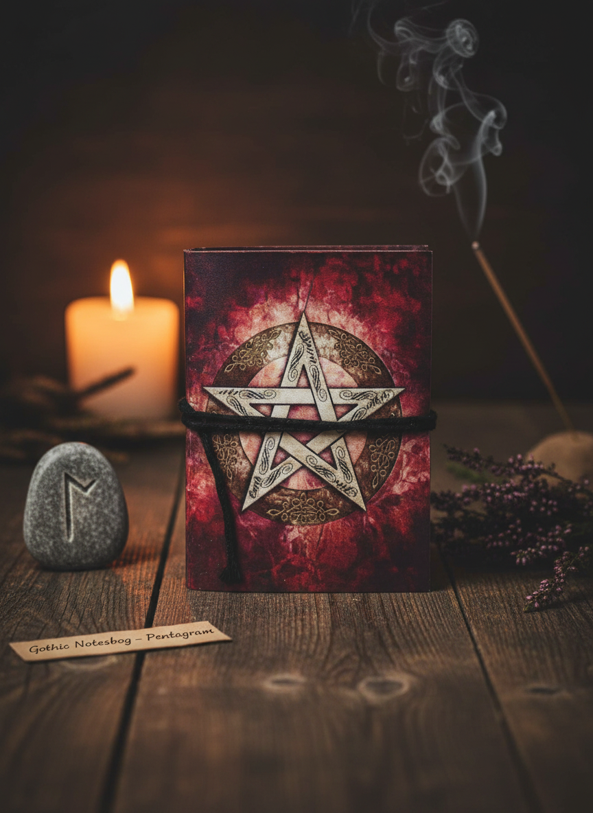 Gothic Notesbog – Pentagram 7x10 cm