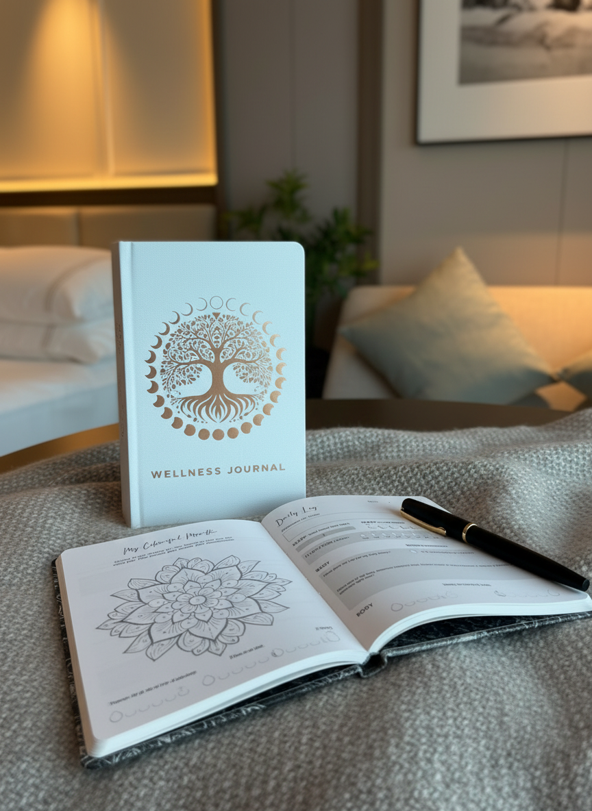 White & Rose Gold Wellbeing Journal – Tree of Life