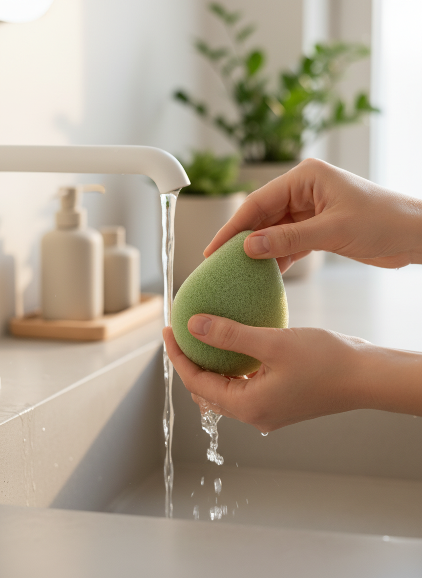 Teardrop Konjac Svamp – Grøn Te – Beskyttende