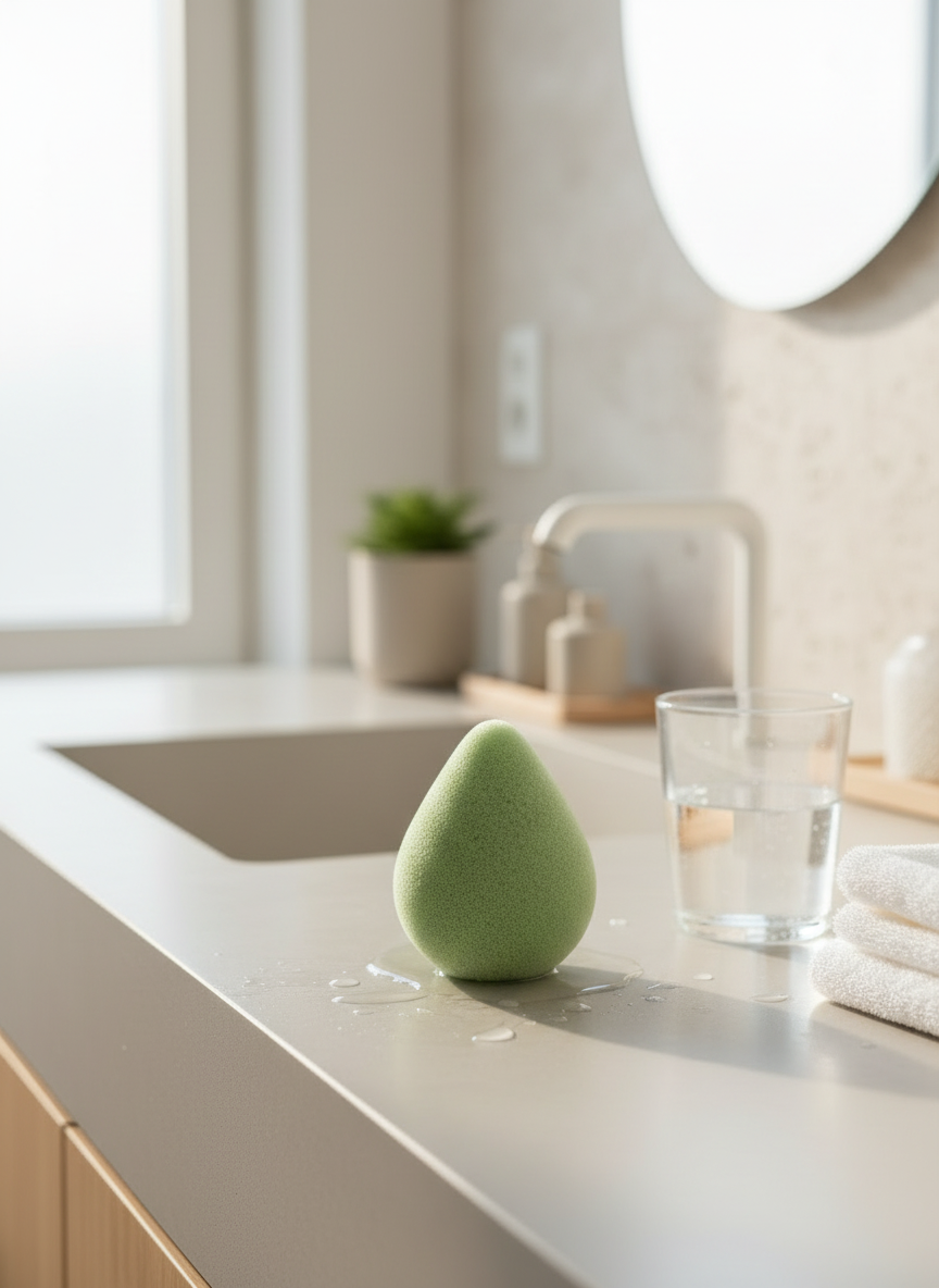 Teardrop Konjac Svamp – Grøn Te – Beskyttende