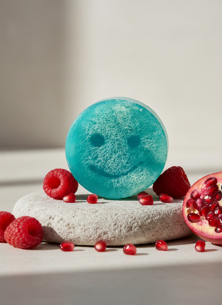 Happy Scrub Soap – Hindbær & Granatæble