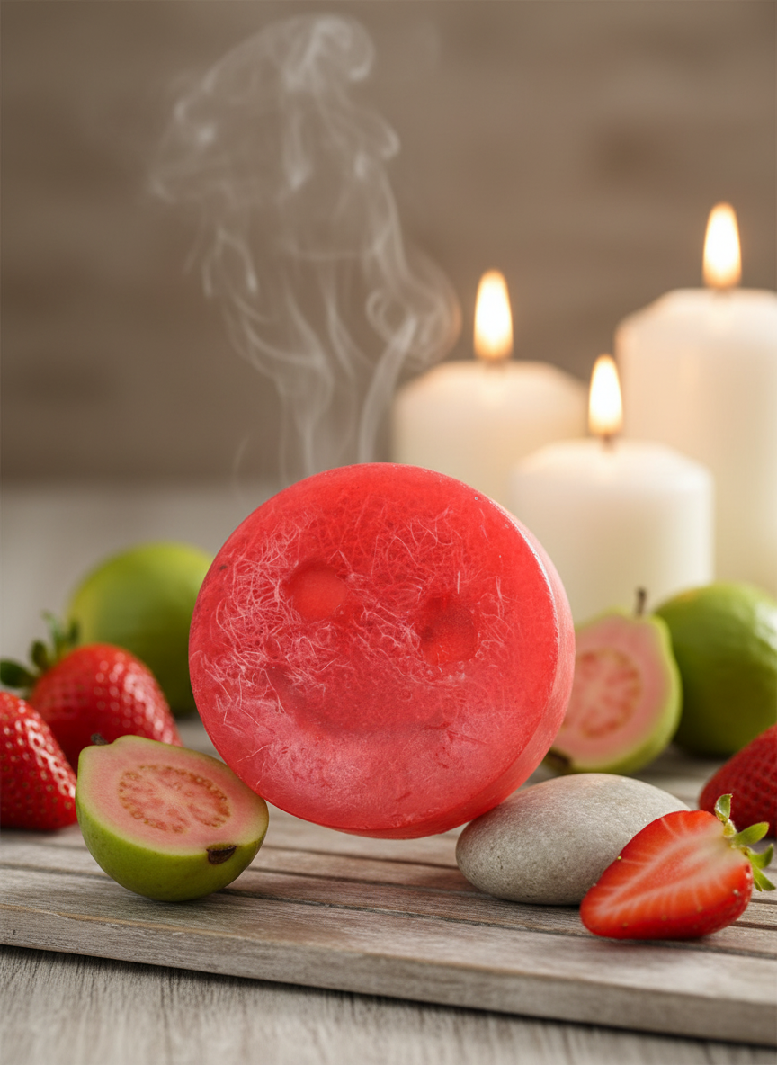 Happy Scrub Soap- Jordbær & Guava