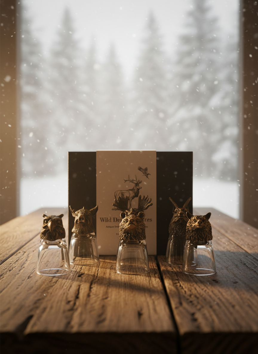 Gift Set of 6 Bottom Up Shot Glasses – Wild Forest Creatures (50 ml)