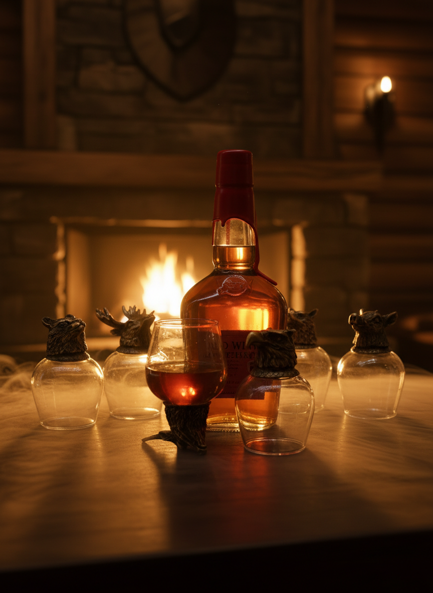 Gift Set of 6 Bottom Up Glasses – Wild Forest Creatures (100 ml)