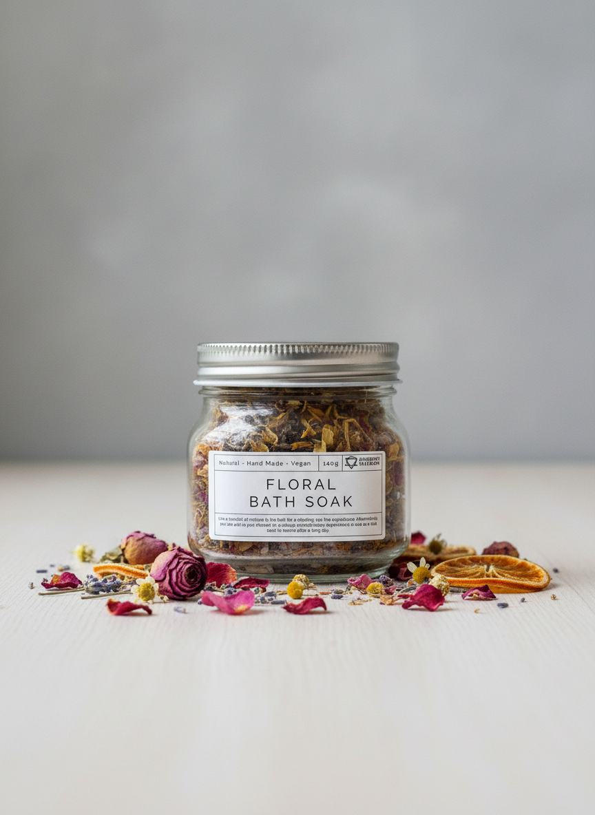 Blomstret badesalt – Natural (140 g)