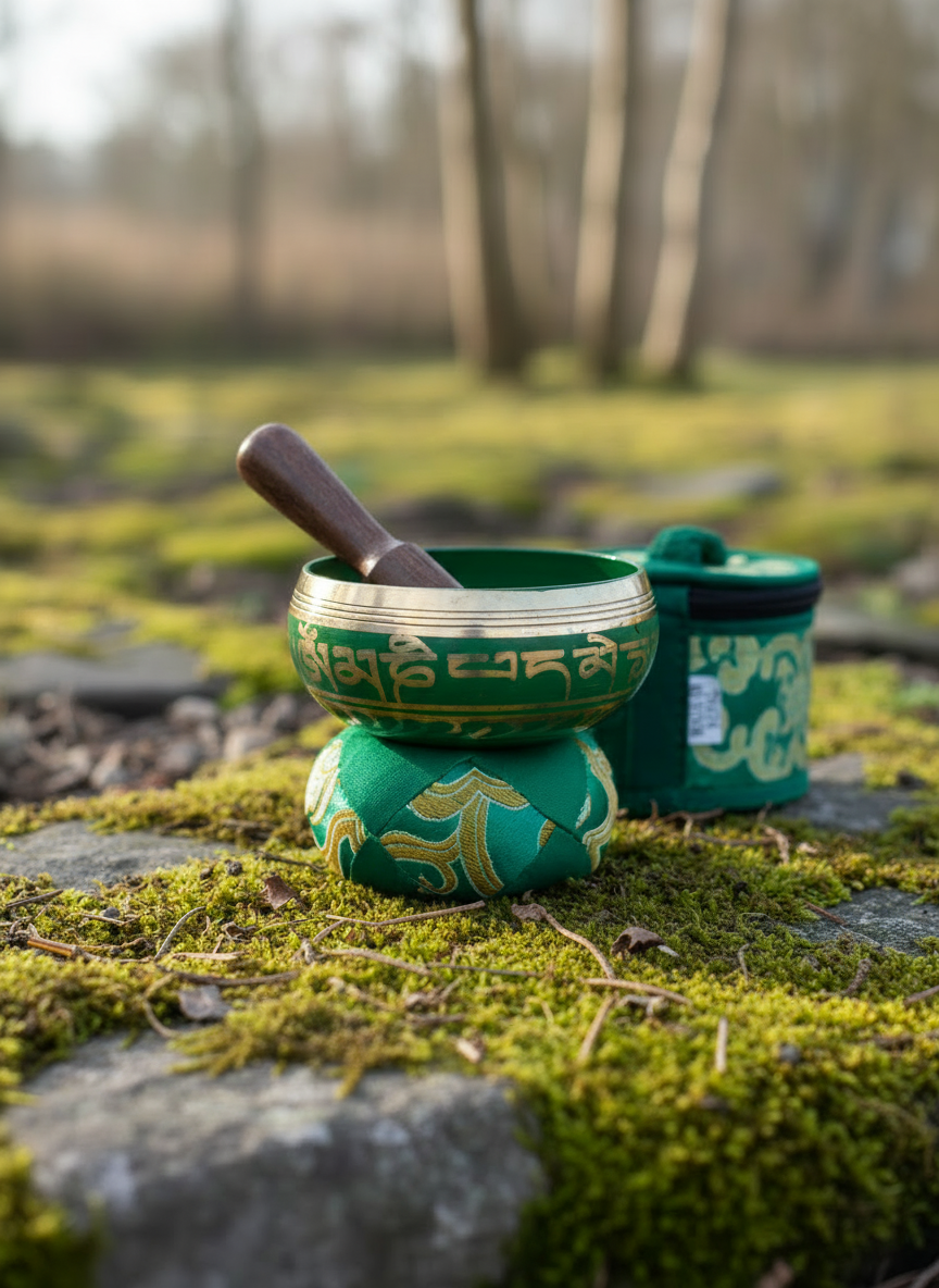 Mini Klangskål Gavesæt – Grøn