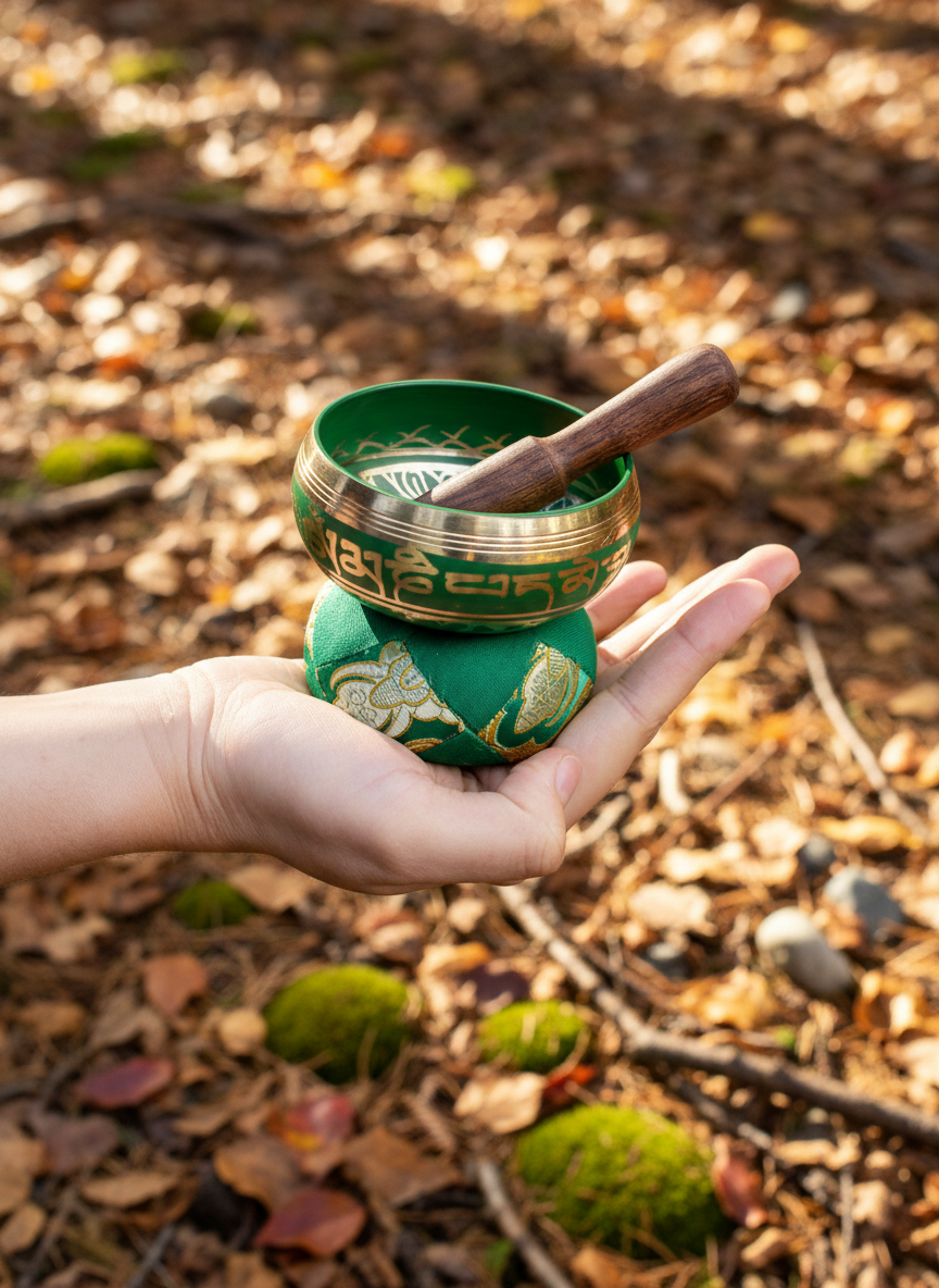 Mini Klangskål Gavesæt – Grøn
