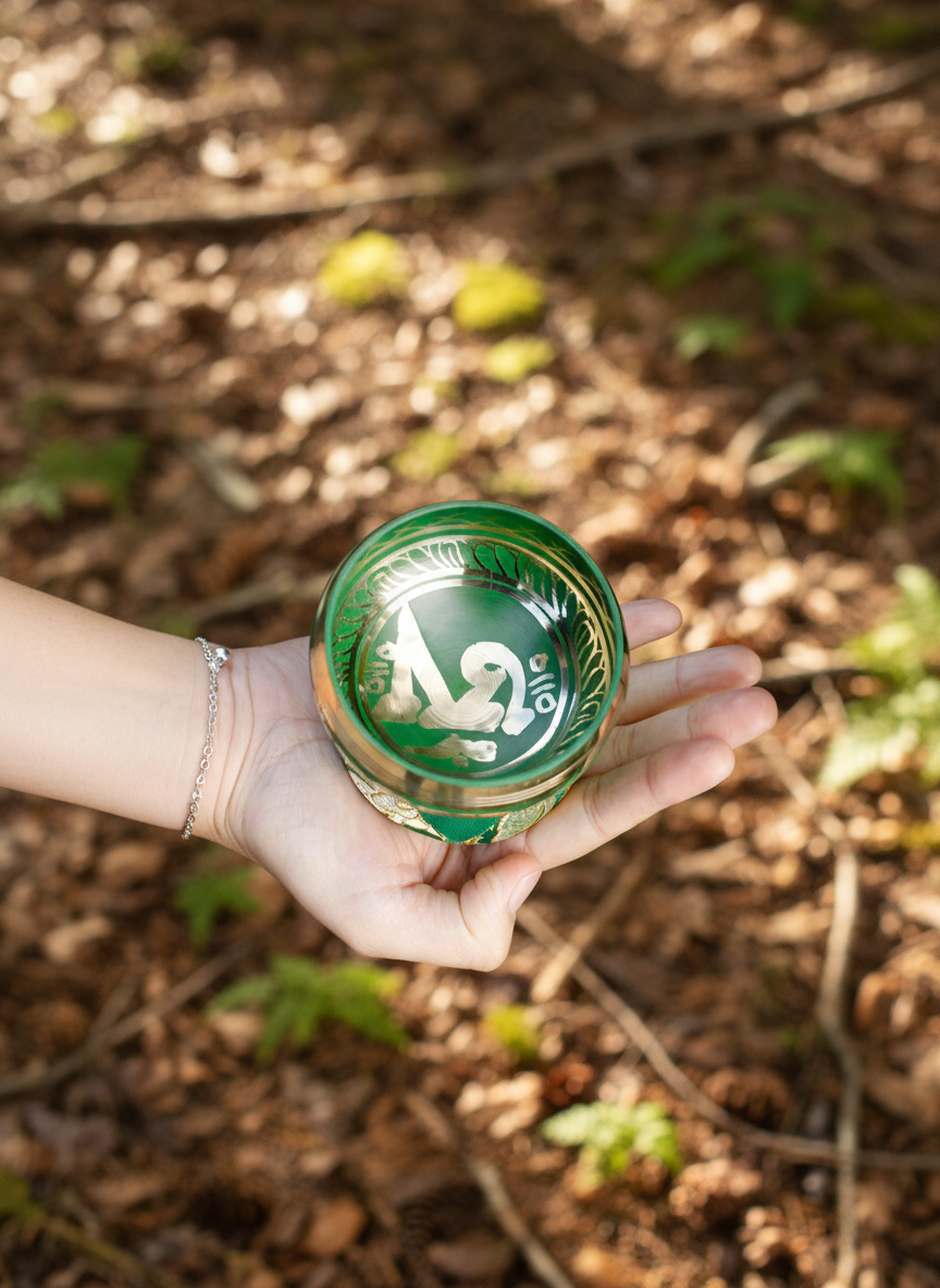 Mini Klangskål Gavesæt – Grøn