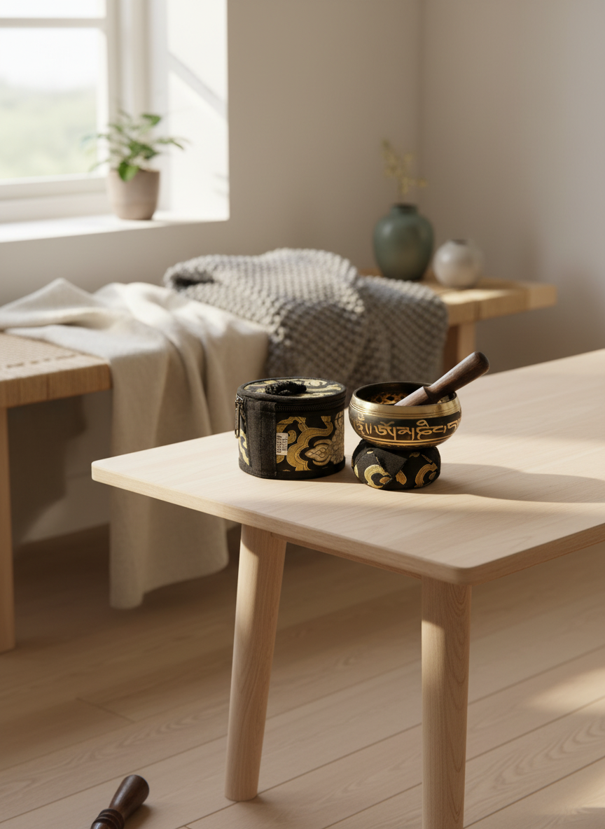 Mini Klangskål Gavesæt – Sort