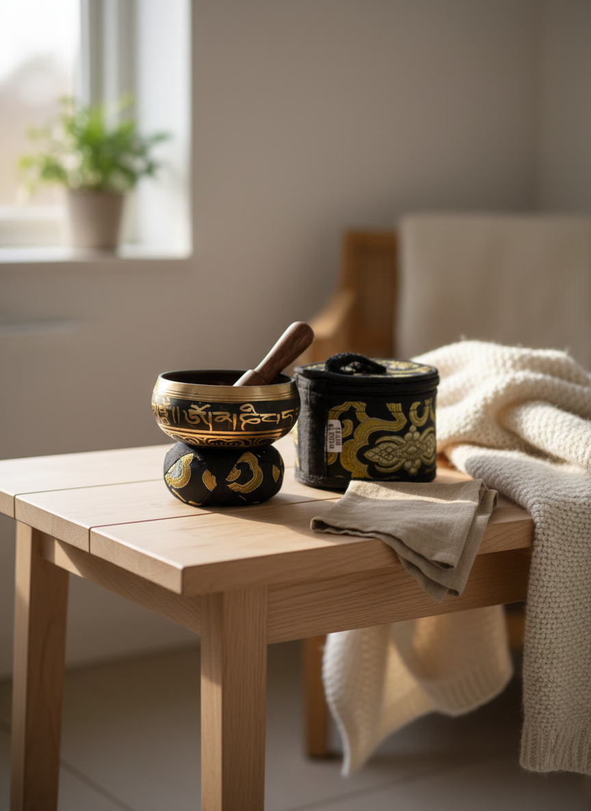 Mini Klangskål Gavesæt – Sort