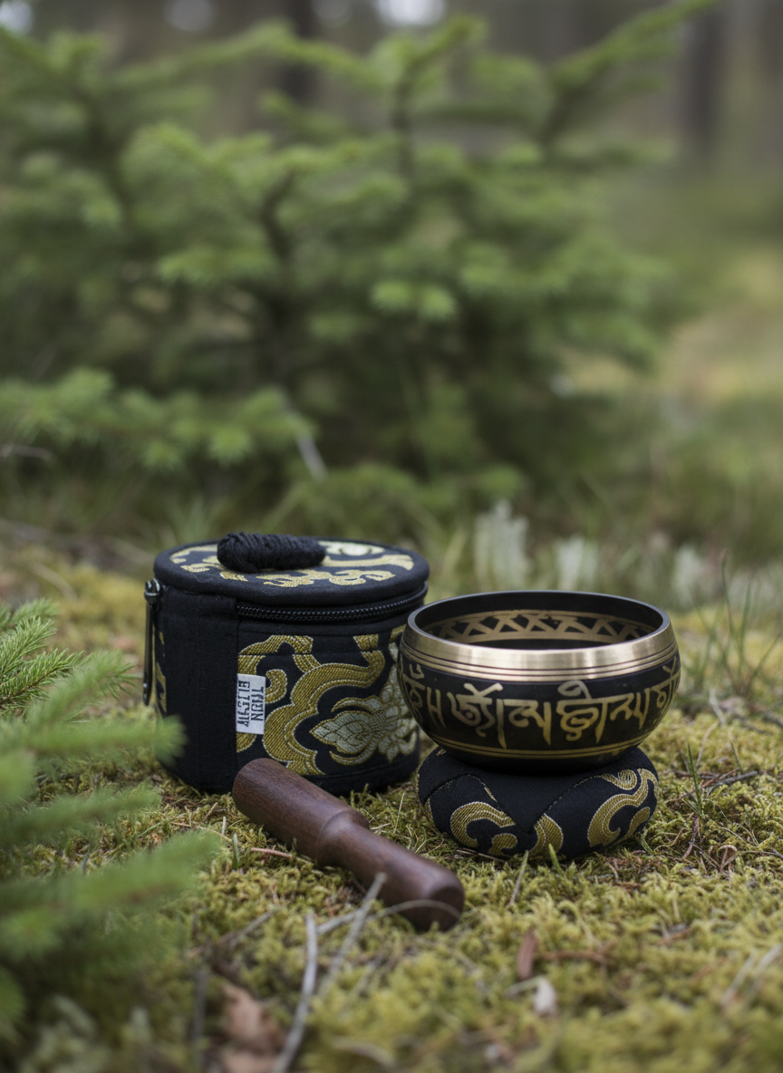 Mini Klangskål Gavesæt – Sort