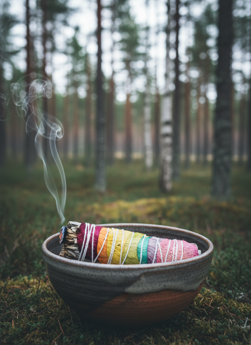 Smudge Stick – 7 Chakras Rose Petals Sage 10 cm