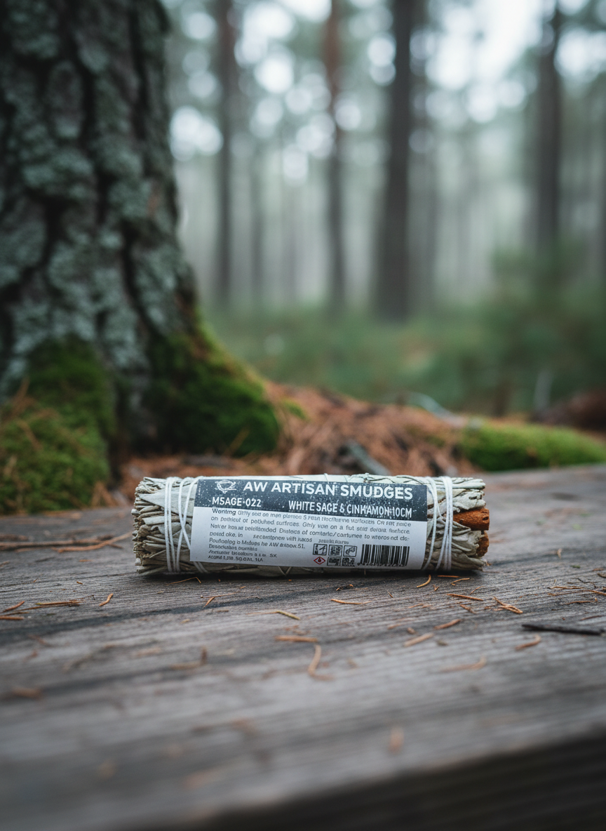Smudge Stick – Hvid Salvie & Kanel 10 cm