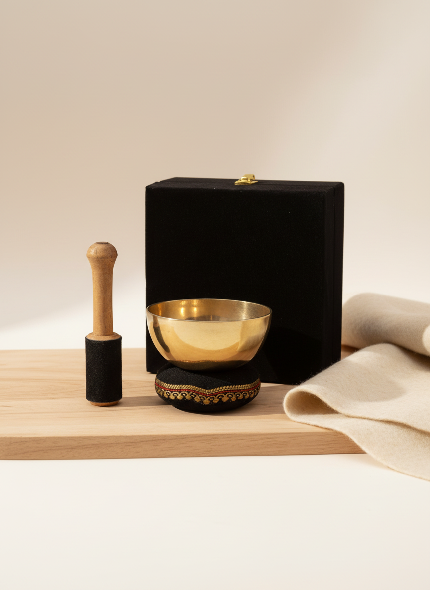 Messingklangskål Gavesæt – 9 cm