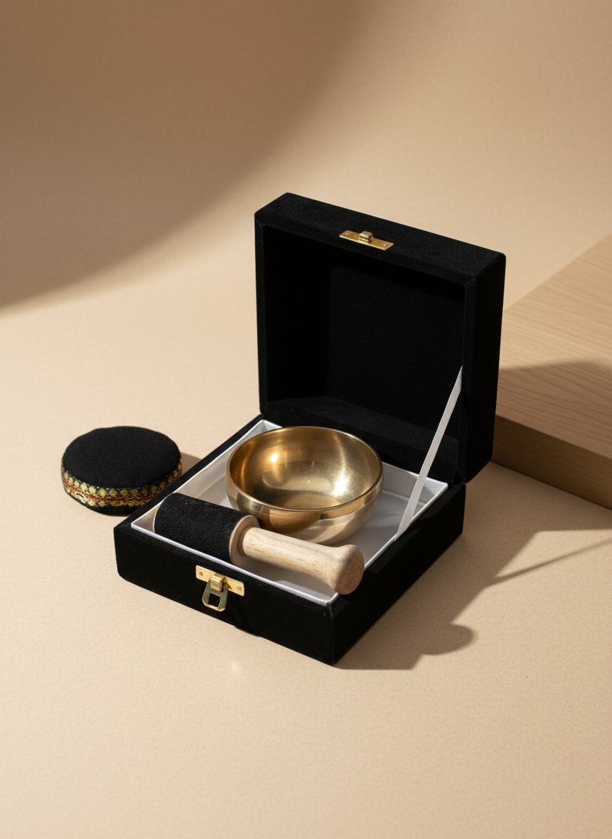 Messingklangskål Gavesæt – 9 cm