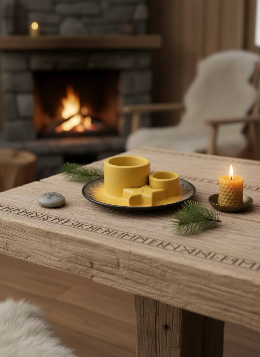 Palo Santo Stick & Smudge Holder – Mandala – Sand & Grey