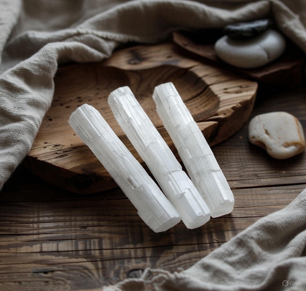 Selenit Stav – Rå Krystal 7-10 cm