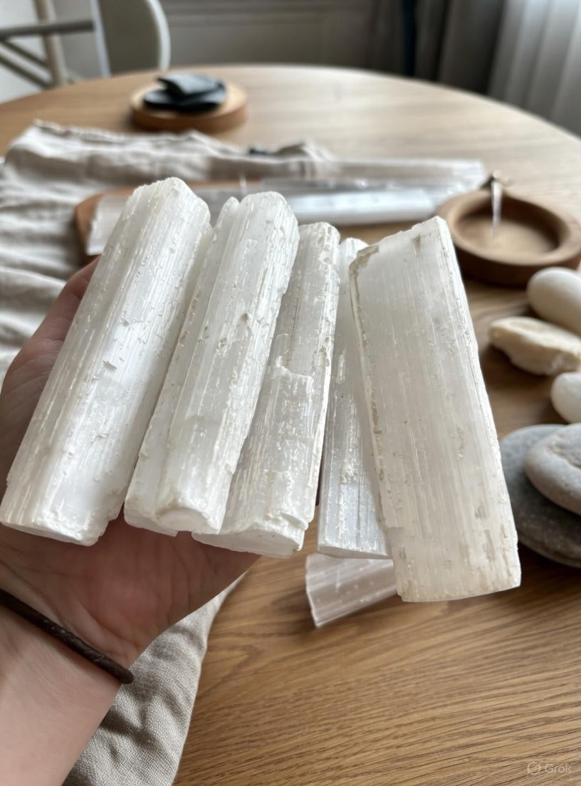 Selenit Stav – Rå Krystal 7-10 cm