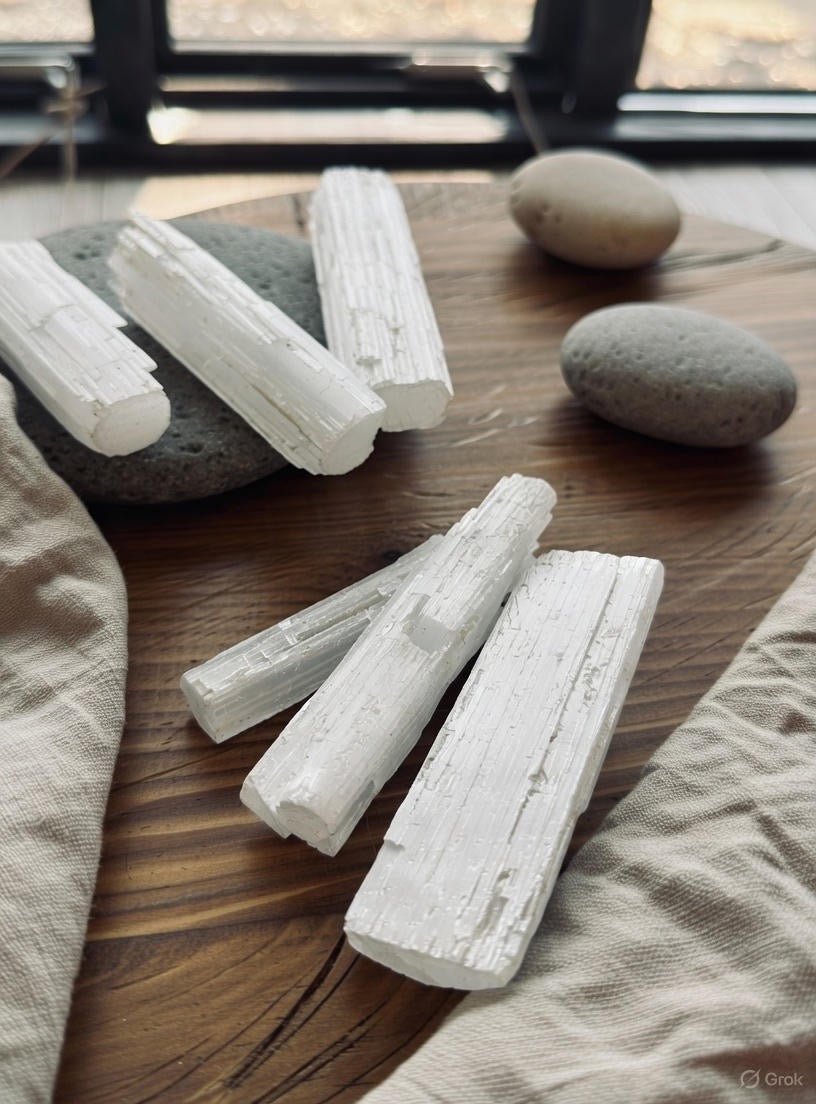 Selenit Stav – Rå Krystal 7-10 cm