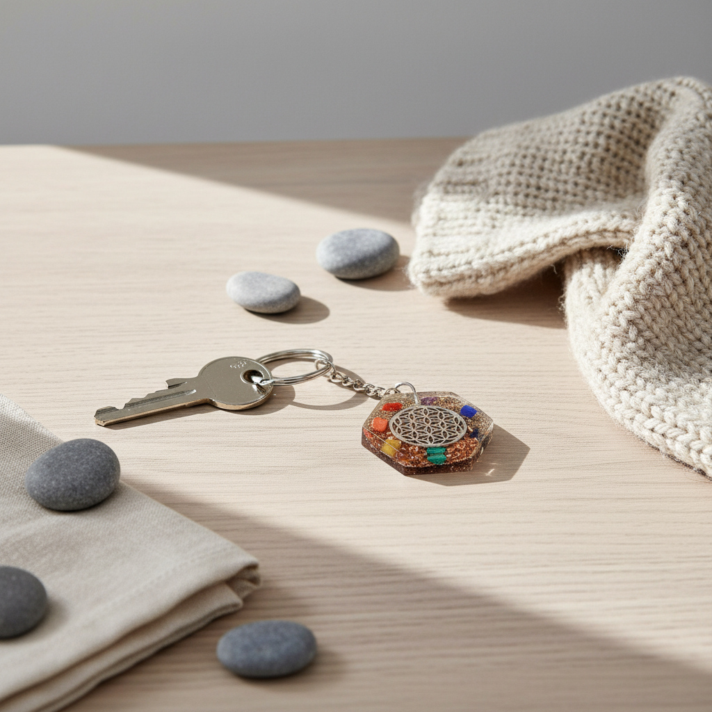 Orgonite Nøglering  Octagon Flower of Life