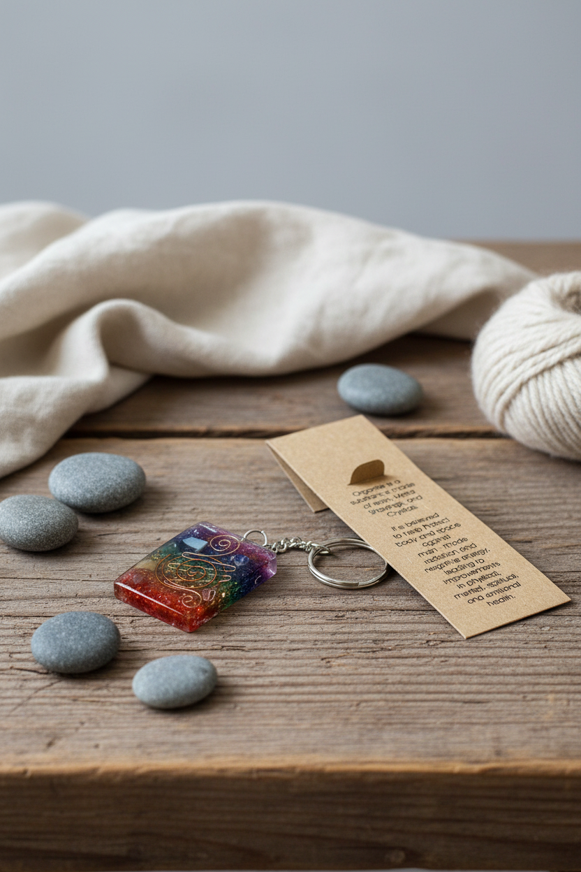 Orgonite Nøglering  Home Protect Copper and Chakra