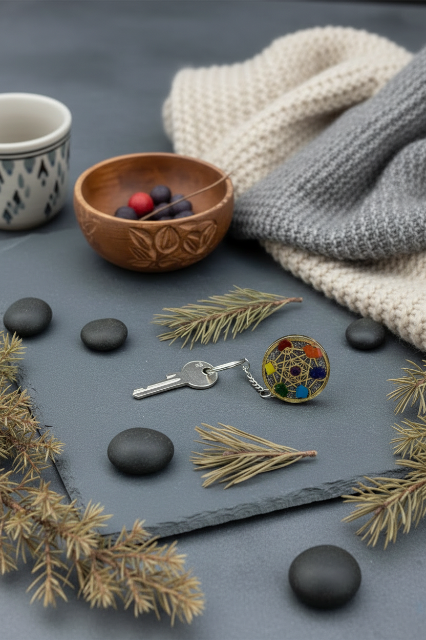 Orgonite Nøglering  Seven Chakra