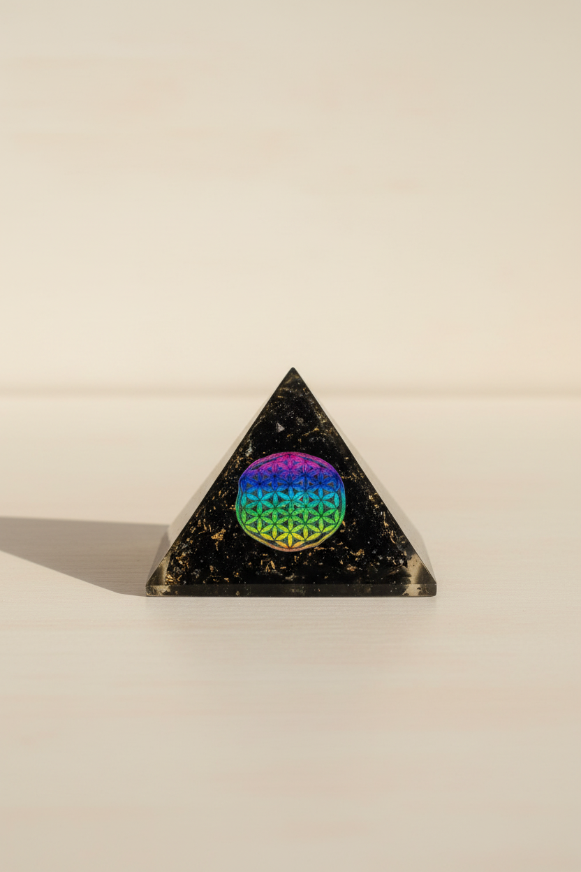 Lille Orgonite Pyramid – Flower of Life