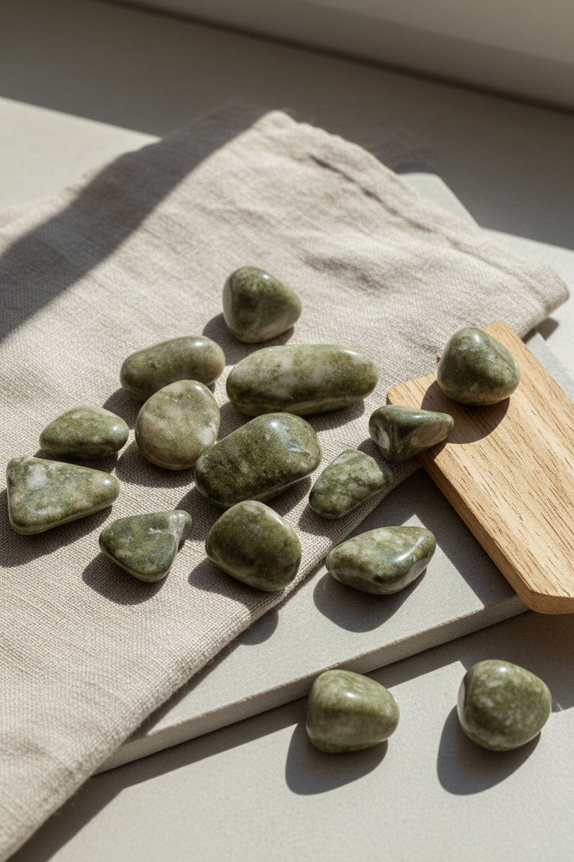 Epidote Snowflake – poleret sten (ca. 2–4 cm)