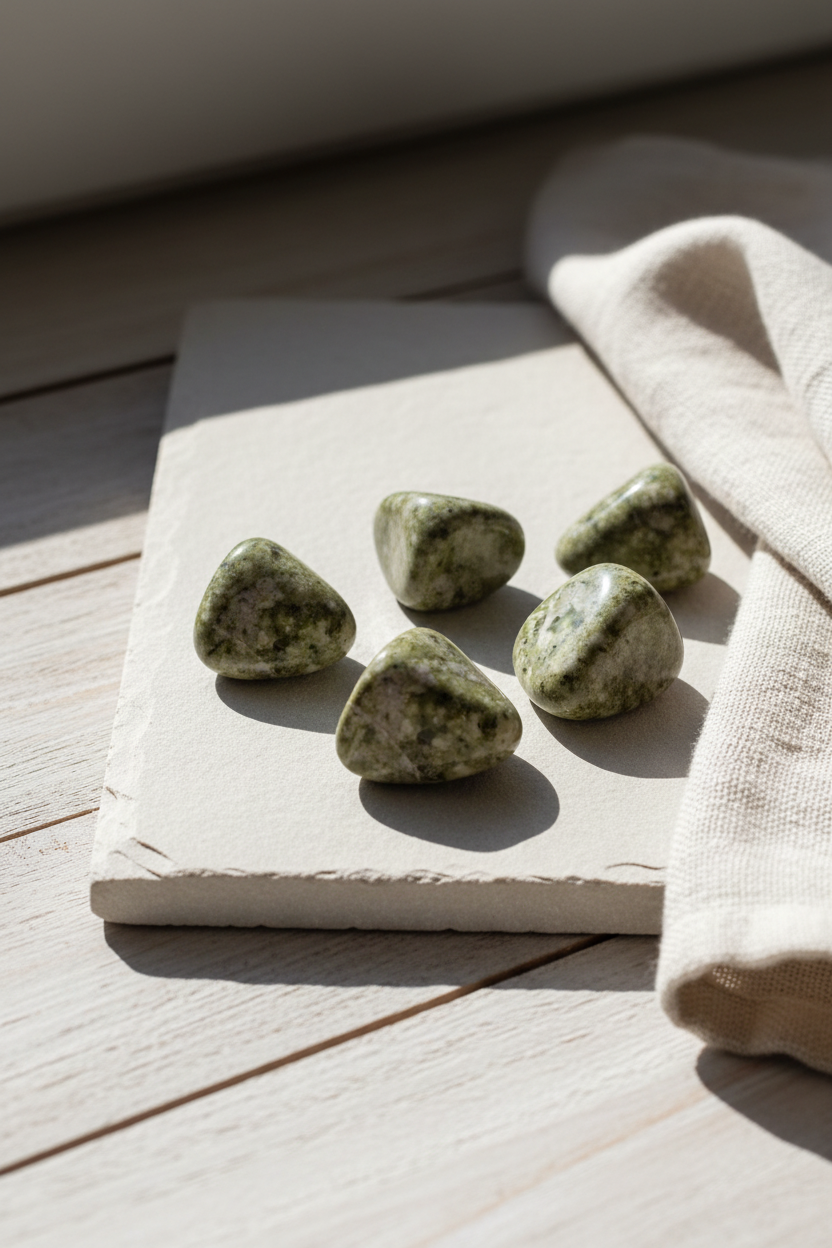 Epidote Snowflake – poleret sten (ca. 2–4 cm)