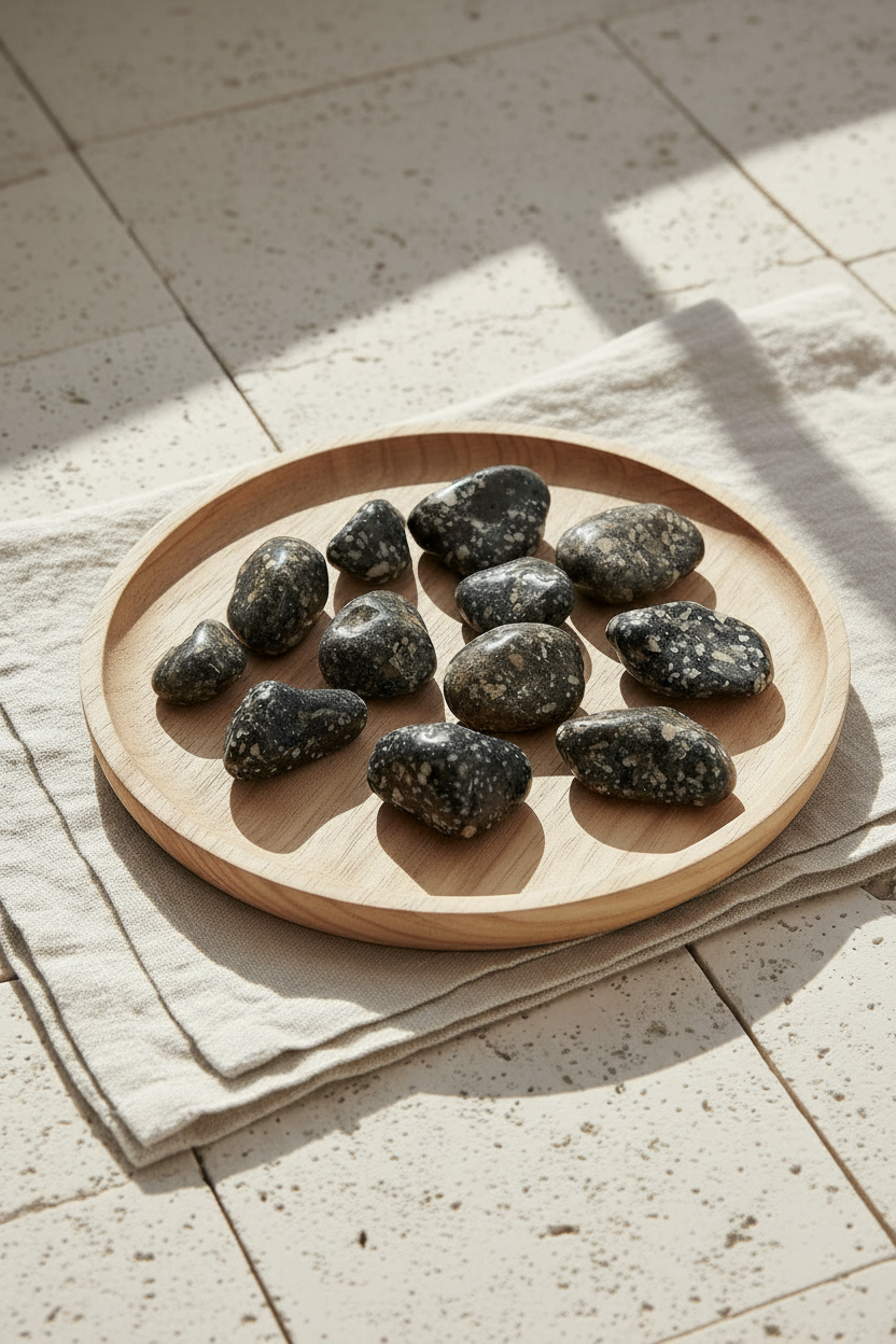 Guinea Fowl – poleret sten (ca. 2–4 cm)