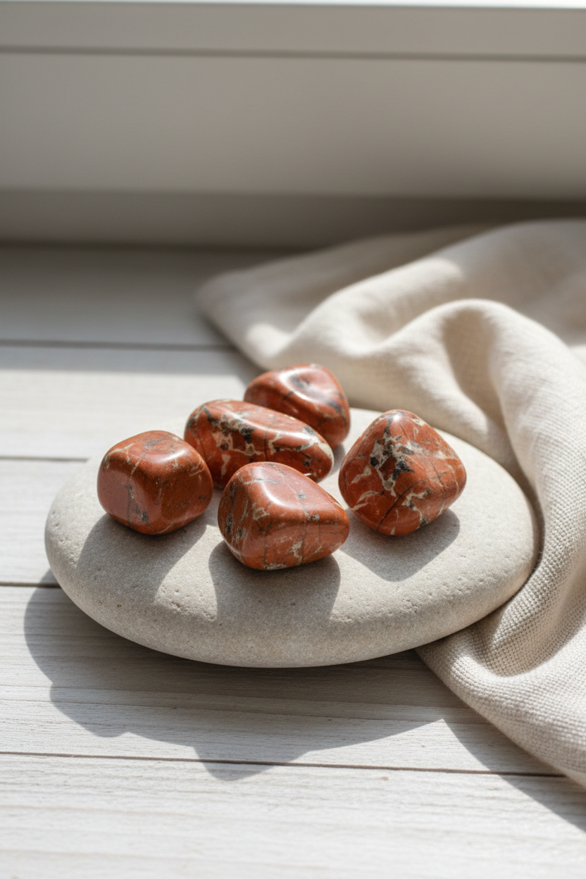 Light Jasper – Brecciated (poleret sten, ca. 3–5 cm)