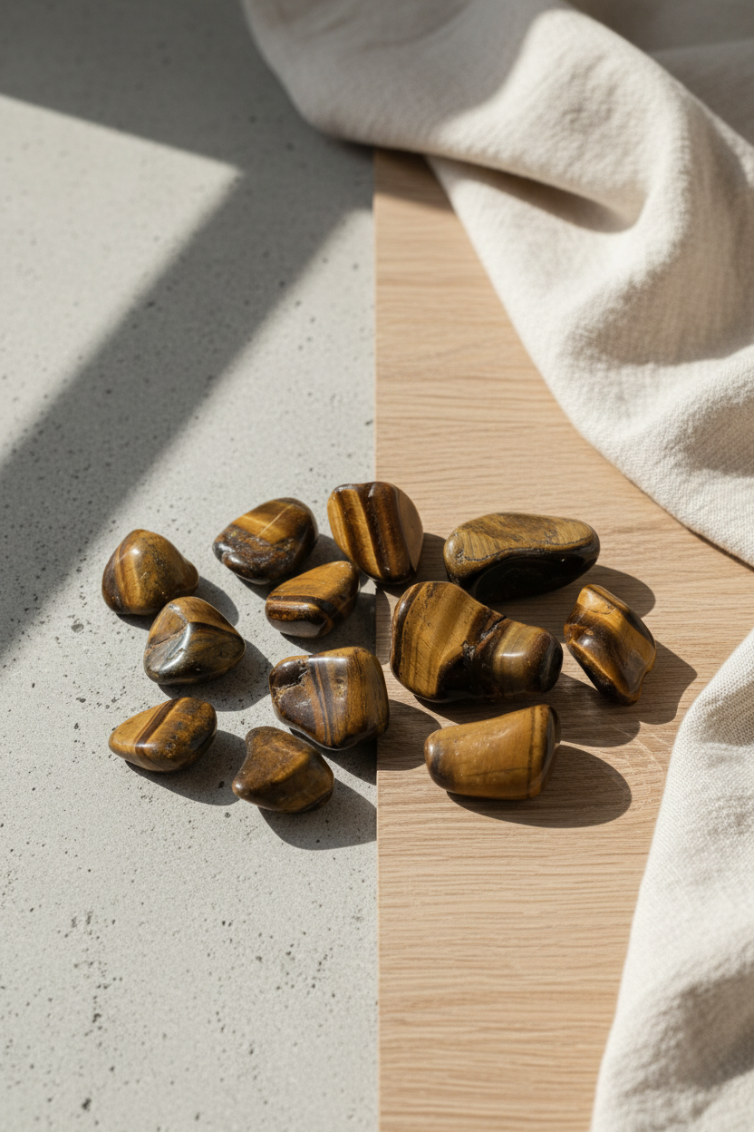 Tigerøje – gylden, poleret