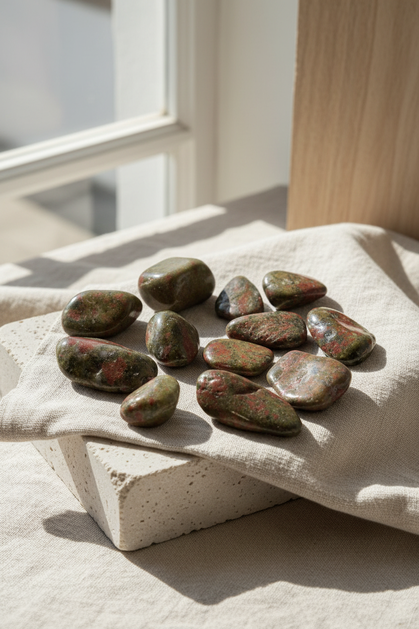 Unakit – poleret tumblestone